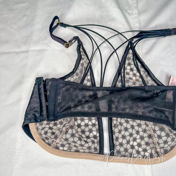 NWT Victoria's Secret LUXE Starburst Unlined Plunge Bra Black - Picture 5 of 9